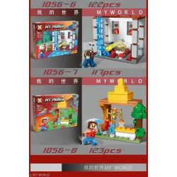 SX 1056 non  HỢP TÁC XÃ KẾT THÀNH PHỐ ĐEN 8 bộ đồ chơi xếp lắp ráp ghép mô hình Minecraft Game Xây Dựng