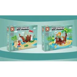 SX 1057 non  TÀU ĐẮM 8 KẾT HỢP bộ đồ chơi xếp lắp ráp ghép mô hình Minecraft MY WORLD Game Xây Dựng