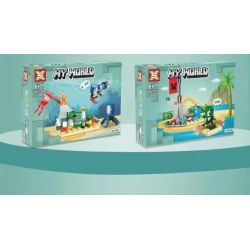 SX 1057 non  TÀU ĐẮM 8 KẾT HỢP bộ đồ chơi xếp lắp ráp ghép mô hình Minecraft MY WORLD Game Xây Dựng