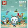 SX 1057 non  TÀU ĐẮM 8 KẾT HỢP bộ đồ chơi xếp lắp ráp ghép mô hình Minecraft MY WORLD Game Xây Dựng