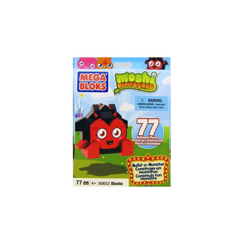 MEGA BLOKS 80653 non  XE BUÝT bộ đồ chơi xếp lắp ráp ghép mô hình Moshi Monsters DIAVLO 77 khối