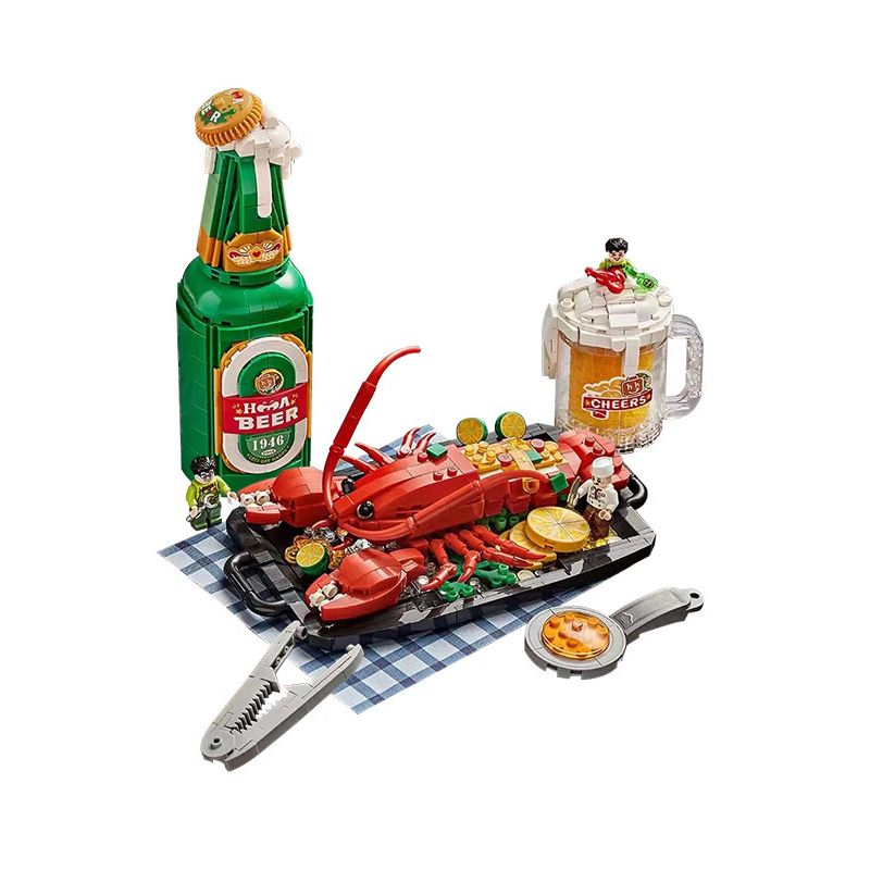 LOZ 1946 non  THỦY SẢN TÔM CÀNG BIA bộ đồ chơi xếp lắp ráp ghép mô hình Creator Sáng Tạo 1146 khối