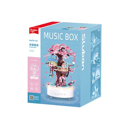 SLUBAN M38-B1169 B1169 1169 M38B1169 38-B1169 non  SẢN PHẨM THỜI THƯỢNG THÚ VỊ HỘP NHẠC WISHING SAKURA bộ đồ chơi xếp lắp ráp ghép mô hình MUSIC BOX 577 khối
