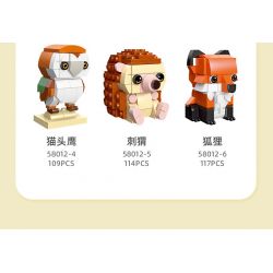 JIESTAR 58012 non  THIÊN ĐƯỜNG THÚ CƯNG DỄ THƯƠNG 6 LOẠI HỒNG HẠC KHỈ ĐỘT LƯNG BẠC GẤU TRÚC CÚ NHÍM CÁO bộ đồ chơi xếp lắp ráp ghép mô hình PETS 639 khối