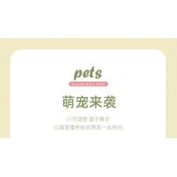 JIESTAR 58012 non  THIÊN ĐƯỜNG THÚ CƯNG DỄ THƯƠNG 6 LOẠI HỒNG HẠC KHỈ ĐỘT LƯNG BẠC GẤU TRÚC CÚ NHÍM CÁO bộ đồ chơi xếp lắp ráp ghép mô hình PETS 639 khối