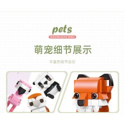 JIESTAR 58012 non  THIÊN ĐƯỜNG THÚ CƯNG DỄ THƯƠNG 6 LOẠI HỒNG HẠC KHỈ ĐỘT LƯNG BẠC GẤU TRÚC CÚ NHÍM CÁO bộ đồ chơi xếp lắp ráp ghép mô hình PETS 639 khối