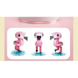 JIESTAR 58012 non  THIÊN ĐƯỜNG THÚ CƯNG DỄ THƯƠNG 6 LOẠI HỒNG HẠC KHỈ ĐỘT LƯNG BẠC GẤU TRÚC CÚ NHÍM CÁO bộ đồ chơi xếp lắp ráp ghép mô hình PETS 639 khối