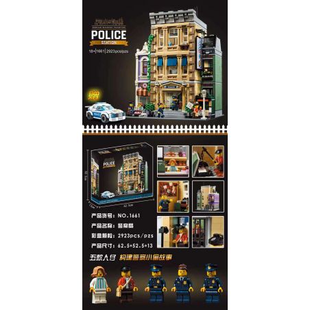 NOT  POLICE STATION 10278 1661 xếp lắp ráp ghép mô hình ĐỒN CẢNH SÁT Icons 2923 khối