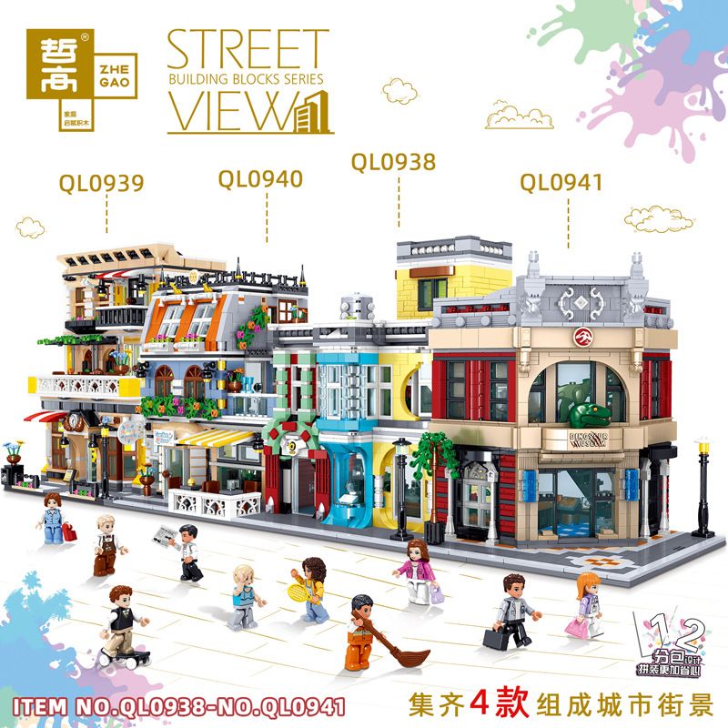 ZHEGAO QL0939 0939 non  NÓI 0939 bộ đồ chơi xếp lắp ráp ghép mô hình Creator Expert STREET VIEW Chuyên Gia Sáng Tạo