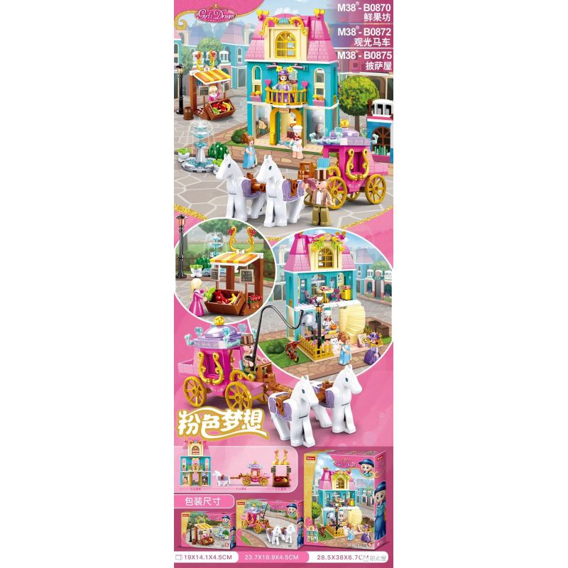 SLUBAN M38-B0875 B0875 0875 M38B0875 38-B0875 non  NHÀ PIZZA bộ đồ chơi xếp lắp ráp ghép mô hình Disney Princess GIRLS'S DREAM Công Chúa