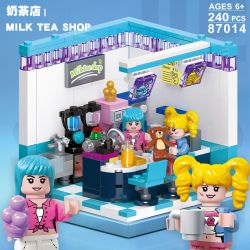 JIESTAR 87014 non  DREAMWORKS QUÁN TRÀ SỮA bộ đồ chơi xếp lắp ráp ghép mô hình MILK TEA SHOP 240 khối