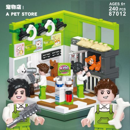 JIESTAR 87012 non  DREAMWORKS CỬA HÀNG THÚ CƯNG bộ đồ chơi xếp lắp ráp ghép mô hình A PET STORE 240 khối