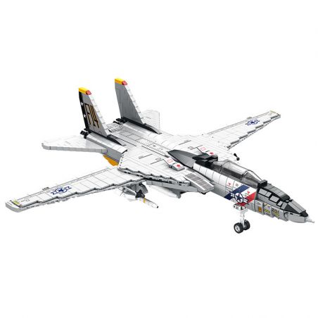 JUHANG TECHNOLOGY 88018 REOBRIX 33032 non  MÁY BAY TIÊM KÍCH F-14 TOMCAT bộ đồ chơi xếp lắp ráp ghép mô hình Military Army F-14 FIGHTER TOMCAT Quân Sự Bộ Đội 1600 khối