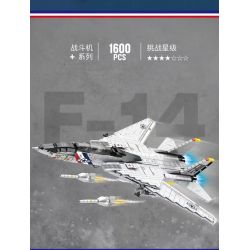 JUHANG TECHNOLOGY 88018 REOBRIX 33032 non  MÁY BAY TIÊM KÍCH F-14 TOMCAT bộ đồ chơi xếp lắp ráp ghép mô hình Military Army F-14 FIGHTER TOMCAT Quân Sự Bộ Đội 1600 khối