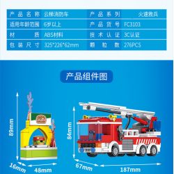 FORANGE FC3103 3103 non  XE CHỮA CHÁY DẠNG THANG bộ đồ chơi xếp lắp ráp ghép mô hình Fire Rescure FIRE FIGHTERS Cứu Hỏa 276 khối