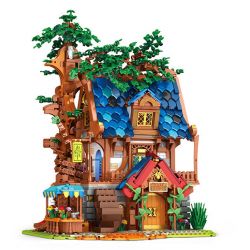REOBRIX 66008 non  NHÀ TRÊN CÂY bộ đồ chơi xếp lắp ráp ghép mô hình Medieval Castle TREE HOUSE Chiến Tranh Trung Cổ 2566 khối