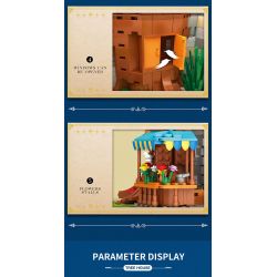 REOBRIX 66008 non  NHÀ TRÊN CÂY bộ đồ chơi xếp lắp ráp ghép mô hình Medieval Castle TREE HOUSE Chiến Tranh Trung Cổ 2566 khối