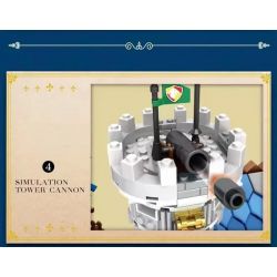 REOBRIX 66006 non  LÂU ĐÀI SƯ TỬ VÀNG bộ đồ chơi xếp lắp ráp ghép mô hình Medieval Castle GOLDEN LION CASTLE Chiến Tranh Trung Cổ 2722 khối