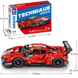 SEMBO 701950 SHENG YUAN SY 8613 8613-1 non  FERRARI 488 GTE. tỷ lệ 1:14 bộ đồ chơi xếp lắp ráp ghép mô hình  Kỹ Thuật Công Nghệ Cao Mô Hình Phương Tiện 1206 khối