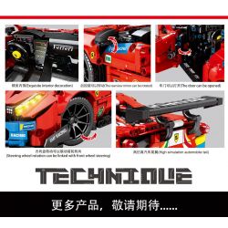 SEMBO 701950 SHENG YUAN SY 8613 8613-1 non  FERRARI 488 GTE. tỷ lệ 1:14 bộ đồ chơi xếp lắp ráp ghép mô hình  Kỹ Thuật Công Nghệ Cao Mô Hình Phương Tiện 1206 khối