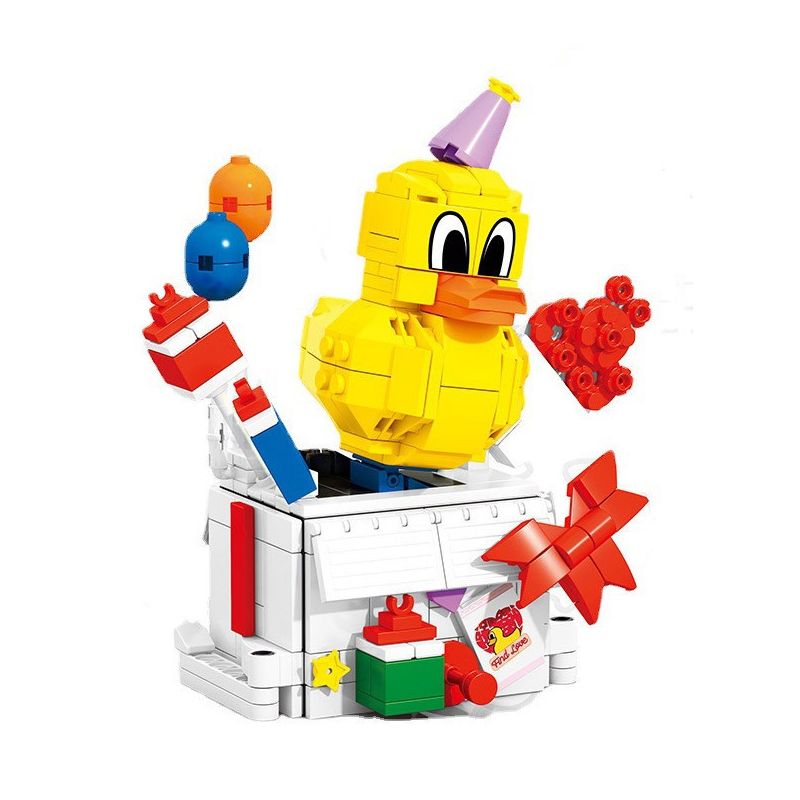SEMBO 708993C non  UY TÍN NHỎ VỊT VÀNG LOA THÔNG MINH QUÀ TẶNG bộ đồ chơi xếp lắp ráp ghép mô hình PANCOAT GIFT DUCK 289 khối