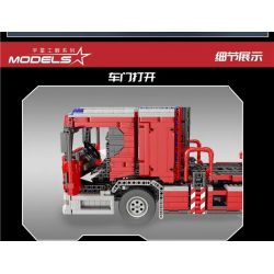 MouldKing 17022 Mould King 17022 REBRICKABLE MOC-60361 60361 MOC60361 non  XE THANG CHỮA CHÁY bộ đồ chơi xếp lắp ráp ghép mô hình  SCANIA L FIRE ENGINE WITH TURNTABLE LADDER FULL RC Kỹ Thuật Công Nghệ Cao Mô Hình Phương Tiện 4886 khối