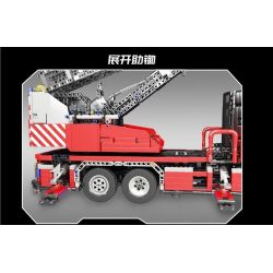 MouldKing 17022 Mould King 17022 REBRICKABLE MOC-60361 60361 MOC60361 non  XE THANG CHỮA CHÁY bộ đồ chơi xếp lắp ráp ghép mô hình  SCANIA L FIRE ENGINE WITH TURNTABLE LADDER FULL RC Kỹ Thuật Công Nghệ Cao Mô Hình Phương Tiện 4886 khối