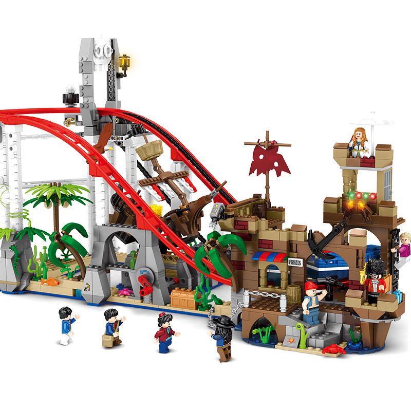 SHENG YUAN SY 1554 non  TÀU LƯỢN CƯỚP BIỂN bộ đồ chơi xếp lắp ráp ghép mô hình PIRATE ROLLER COASTER 1572 khối
