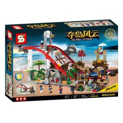 SHENG YUAN SY 1554 non  TÀU LƯỢN CƯỚP BIỂN bộ đồ chơi xếp lắp ráp ghép mô hình PIRATE ROLLER COASTER 1572 khối