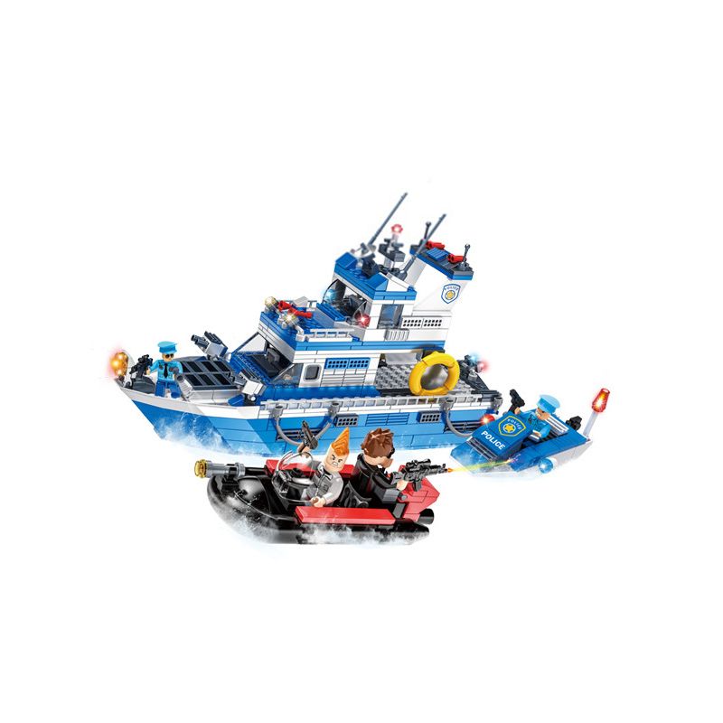 WOMA C0607 0607 non  CẢNH SÁT BIỂN BỊ BẮT bộ đồ chơi xếp lắp ráp ghép mô hình CITY POLICE 540 khối