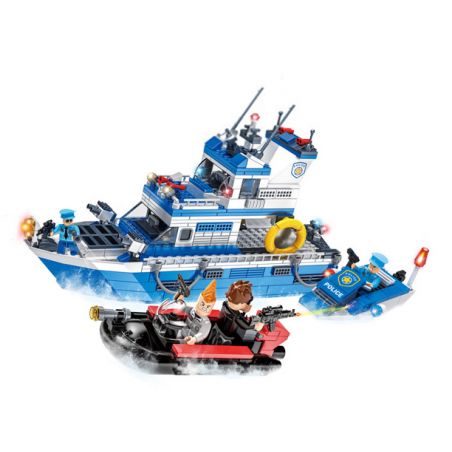 WOMA C0607 0607 non  CẢNH SÁT BIỂN BỊ BẮT bộ đồ chơi xếp lắp ráp ghép mô hình CITY POLICE 540 khối