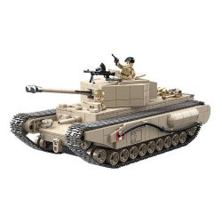 QuanGuan 100238 Quan Guan 100238 non  XE TĂNG BỘ BINH CHURCHILL MK.I CỦA ANH bộ đồ chơi xếp lắp ráp ghép mô hình Military Army CHURCHILL INFANTRY TANK MK.I Quân Sự Bộ Đội 1031 khối