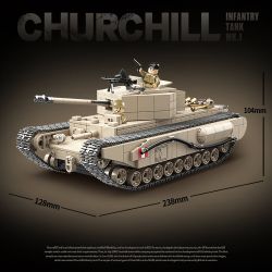 QuanGuan 100238 Quan Guan 100238 non  XE TĂNG BỘ BINH CHURCHILL MK.I CỦA ANH bộ đồ chơi xếp lắp ráp ghép mô hình Military Army CHURCHILL INFANTRY TANK MK.I Quân Sự Bộ Đội 1031 khối