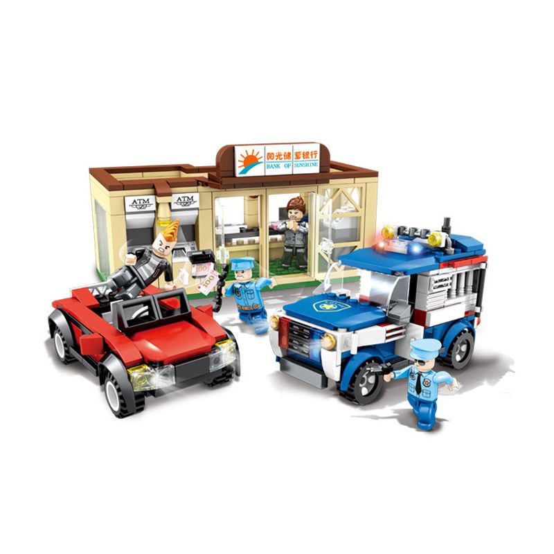 WOMA C0601 0601 non  CẢNH SAT ĐUỔI THEO bộ đồ chơi xếp lắp ráp ghép mô hình CITY POLICE 508 khối