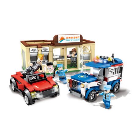 WOMA C0601 0601 non  CẢNH SAT ĐUỔI THEO bộ đồ chơi xếp lắp ráp ghép mô hình CITY POLICE 508 khối