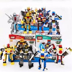 GUDI 8707 non  ĐẠI CHIẾN ROBOT BIẾN HÌNH 8 TRONG 1 bộ đồ chơi xếp lắp ráp ghép mô hình Power Rangers Super Sentai 5 Anh Em Siêu Nhân
