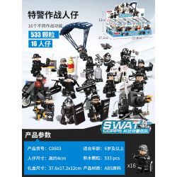 WOMA C0503 0503 non  CẢNH SÁT ĐẶC BIỆT CHIẾN ĐẤU MINIFIGURES bộ đồ chơi xếp lắp ráp ghép mô hình City SWAT CORPS Thành Phố 533 khối