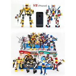 GUDI 8707 non  ĐẠI CHIẾN ROBOT BIẾN HÌNH 8 TRONG 1 bộ đồ chơi xếp lắp ráp ghép mô hình Power Rangers Super Sentai 5 Anh Em Siêu Nhân