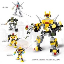 GUDI 8707 non  ĐẠI CHIẾN ROBOT BIẾN HÌNH 8 TRONG 1 bộ đồ chơi xếp lắp ráp ghép mô hình Power Rangers Super Sentai 5 Anh Em Siêu Nhân