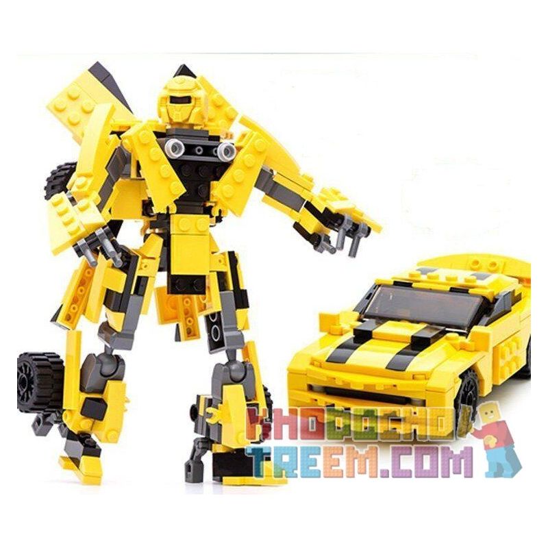 GUDI 8711 non  RÔ BỐT BIẾN HÌNH XE TÔ BUMBLEBEE CHEVROLET CAMARO VÀNG bộ đồ chơi xếp lắp ráp ghép mô hình Transformers TRANSFORM SERIES Robot Đại Chiến Người Máy Biến Hình 238 khối