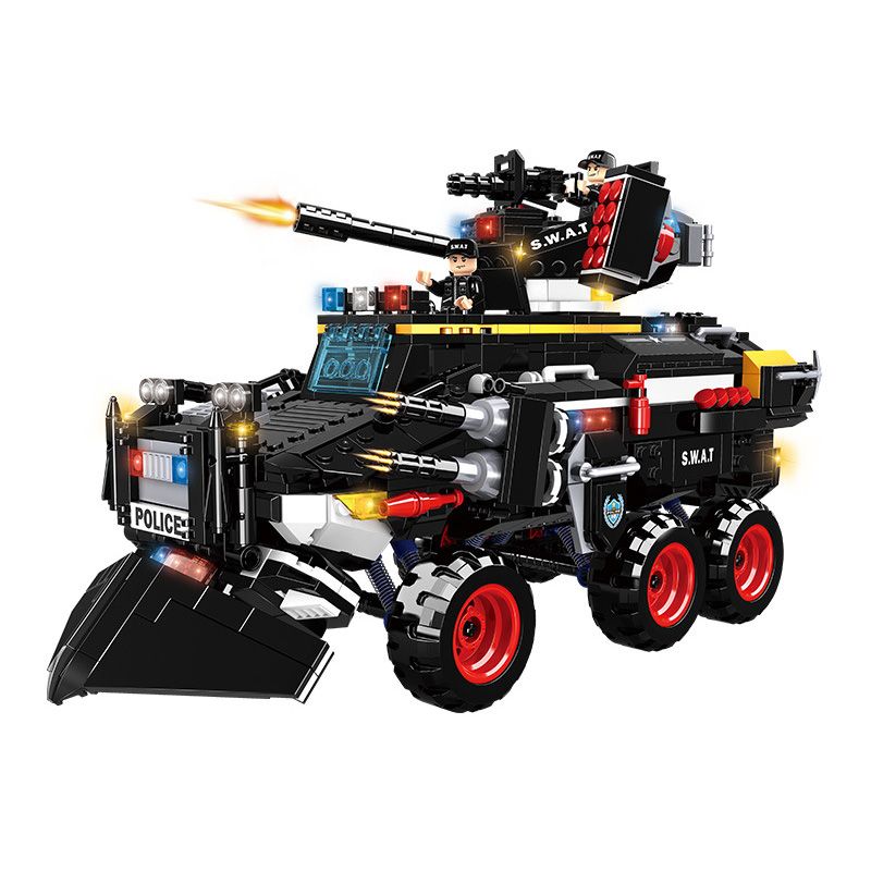 WOMA C0582 0582 non  XE BỌC THÉP HẠNG NẶNG BLACK KING KONG bộ đồ chơi xếp lắp ráp ghép mô hình City SWAT CORPS Thành Phố 1605 khối