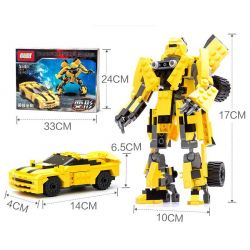 GUDI 8711 non  RÔ BỐT BIẾN HÌNH XE TÔ BUMBLEBEE CHEVROLET CAMARO VÀNG bộ đồ chơi xếp lắp ráp ghép mô hình Transformers TRANSFORM SERIES Robot Đại Chiến Người Máy Biến Hình 238 khối