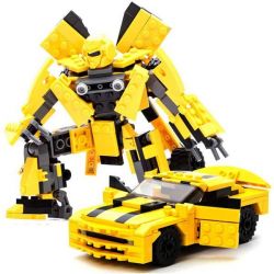 GUDI 8711 non  RÔ BỐT BIẾN HÌNH XE TÔ BUMBLEBEE CHEVROLET CAMARO VÀNG bộ đồ chơi xếp lắp ráp ghép mô hình Transformers TRANSFORM SERIES Robot Đại Chiến Người Máy Biến Hình 238 khối