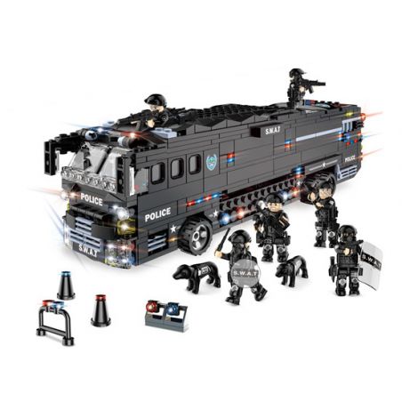 WOMA C0547 0547 non  XE BUÝT CHIẾN ĐẤU DI ĐỘNG TEMPEST bộ đồ chơi xếp lắp ráp ghép mô hình City SWAT CORPS Thành Phố 1092 khối