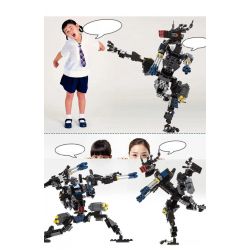 GUDI 8712 non  RÔ BỐT BIẾN HÌNH CHÓ SÓI bộ đồ chơi xếp lắp ráp ghép mô hình Transformers TRANSFORM SERIES Robot Đại Chiến Người Máy Biến Hình 304 khối