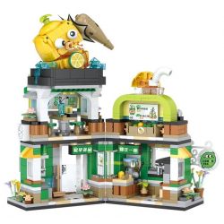 LOZ 1294 non  THU GỌN CHẾ ĐỘ XEM PHỐ QUÁN TRÀ CHANH bộ đồ chơi xếp lắp ráp ghép mô hình Creator Sáng Tạo 796 khối