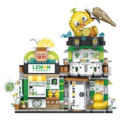 LOZ 1294 non  THU GỌN CHẾ ĐỘ XEM PHỐ QUÁN TRÀ CHANH bộ đồ chơi xếp lắp ráp ghép mô hình Creator Sáng Tạo 796 khối