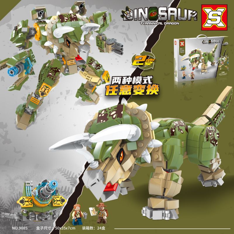SX 9085 non  TRICERATOPS bộ đồ chơi xếp lắp ráp ghép mô hình DINOSAUR