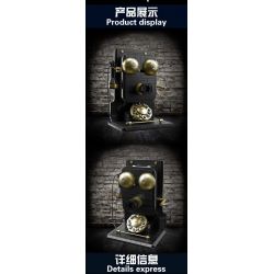 HENGTAI 92043 non  ĐIỆN THOẠI RETRO 1 3 tỷ lệ 1:3 bộ đồ chơi xếp lắp ráp ghép mô hình Creator Expert RETRO TELEPHONE Chuyên Gia Sáng Tạo 718 khối