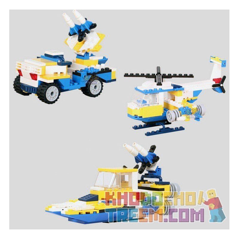 GUDI 8109A Xếp hình kiểu  CREATOR 3 IN 1 Helicopter Transform Armored Vehicles, Rocket Ship Trực Thăng Biến Hình Xe Bọc Thép, Tàu Tên Lửa 145 khối